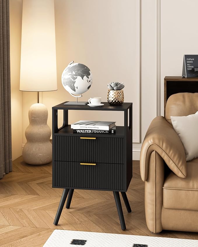 Black Nightstand, Modern Bedside Table - Image 5