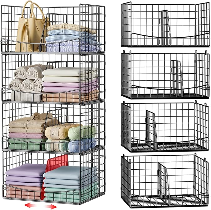 4-Tier Closet Organizers and Storage Shelves by Hongtamoya
