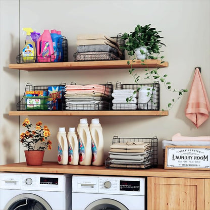 4-Pack Stackable Wire Baskets for Closet Organizers and Storage, Open Storage - Image 8