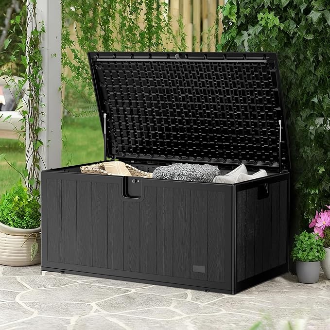 JEKO&JEKO 130 Gallon Outdoor Storage Box, Large Plastic Deck Box - Image 5
