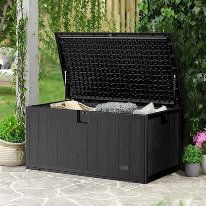 JEKO&JEKO 130 Gallon Outdoor Storage Box, Large Plastic Deck Box - Image 5