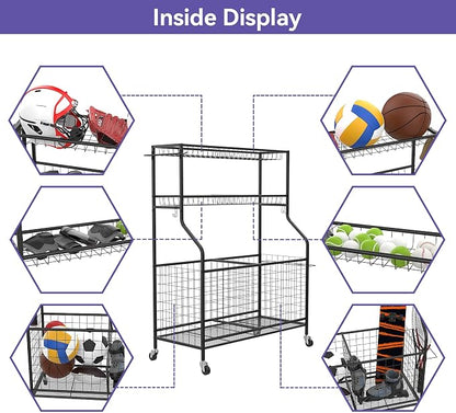 WALMANN Garage Ball and Sports Equipment Organizer, Ball Storage Rack - Image 4