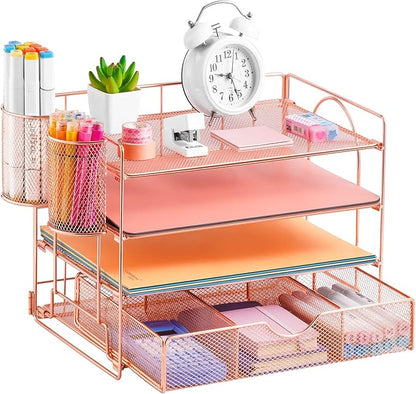 Lavatino 4-Tier Desk Paper Letter Tray Organizer by Lavatino