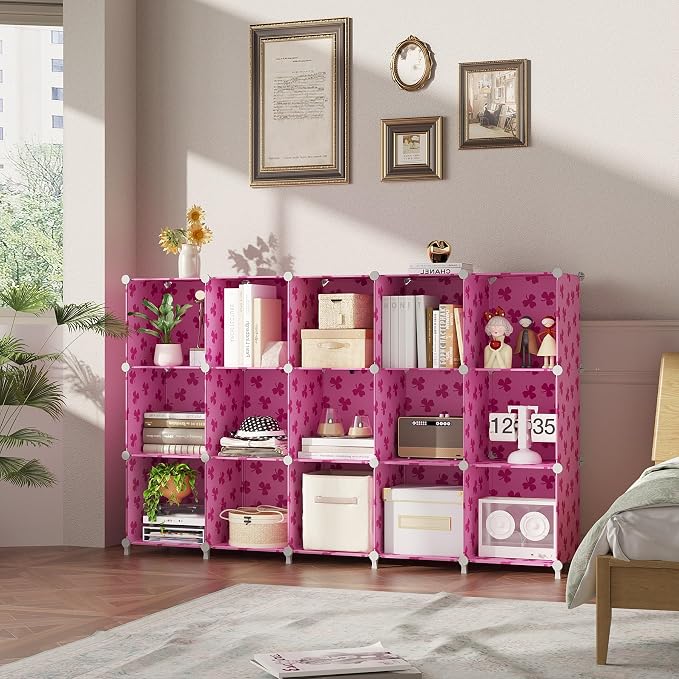 UNKU Cube Storage Organizer, 15 Cube Closet Organizer Storage Shelves, DIY - Image 2