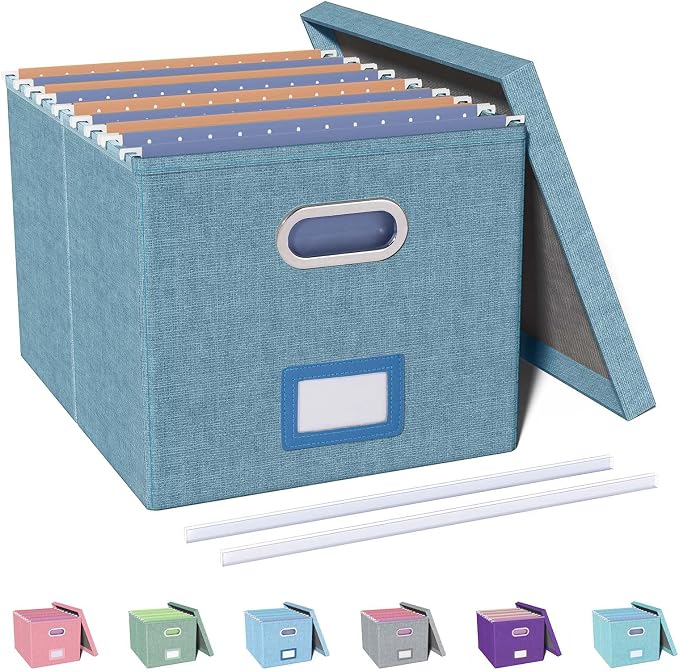 File Organizer with Lid, File Box, File Cabinet by Oterri