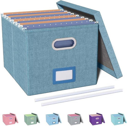 File Organizer with Lid, File Box, File Cabinet by Oterri