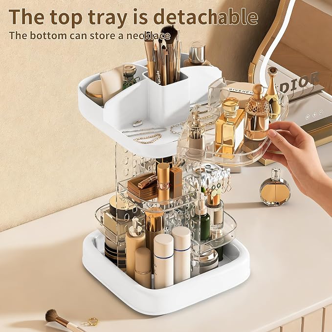 360 Rotating Makeup Organizer for Vanity & Countertop, Spinning Perfume and - Image 3