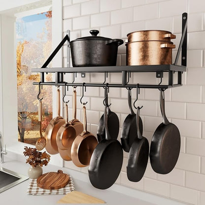 KES 24 Inch Kitchen Pot Pan Rack Wall Mounted Hanging Storage Organizer Wall by KES