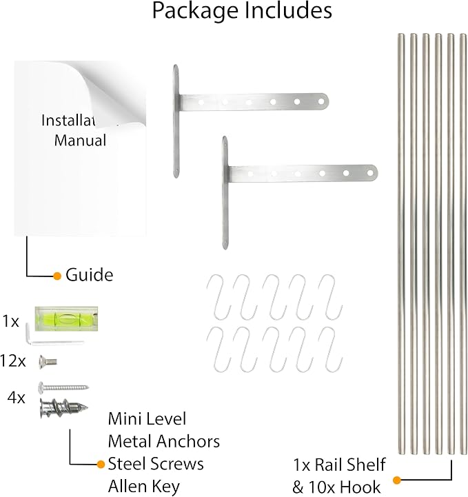 Wallniture Lyon Kitchen Organization and Storage Rack, Stainless Steel Metal - Image 8