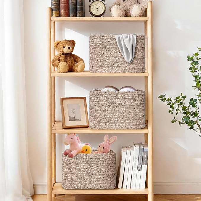 Storage Baskets for Organizing, 4 Pack Storage Baskets for Shelves, Woven - Image 2