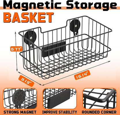 ULIBERMAGNET Magnetic Baskets, Large Capacity Metal Wire Mesh Basket Holder - Image 2
