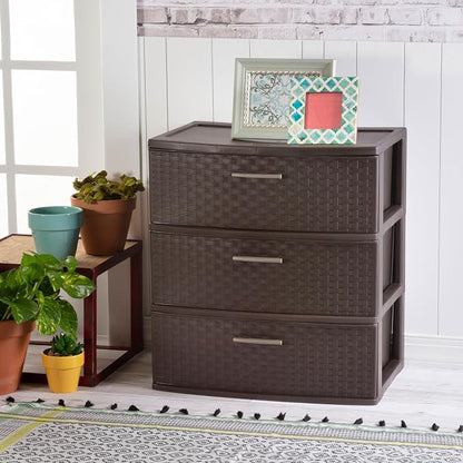 Sterilite 2-Pack 3-Drawer Wide Weave Tower, Storage Closet Organizer, and - Image 6