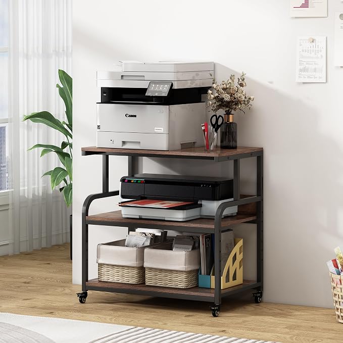 32.3" Wide Extra Large Printer Stand, 3 Tier Printer Table - Image 7