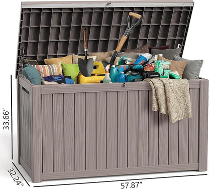 280 Gallon Large Deck Box, Resin Outdoor Storage Box - Image 2