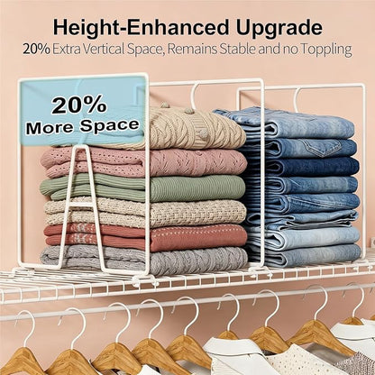 Wire Shelf Dividers for Closet: Clothes, Sweater Organizer, Vertical White - Image 4