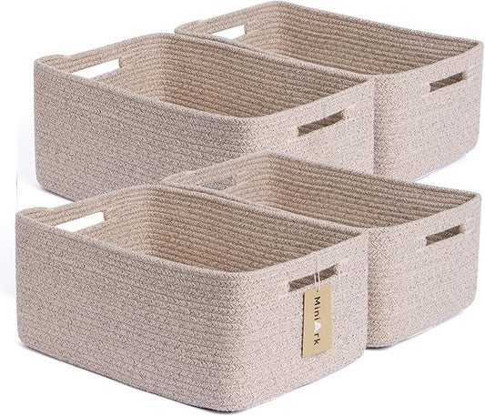 Large Storage Baskets for Organizing, Closet Shelf Baskets for Clothes Blanket by MiniArkStorageBasketsHome