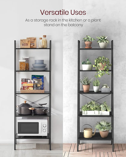 VASAGLE Ladder Shelf, 5-Tier Bookshelf, Storage Rack, Bookcase - Image 9