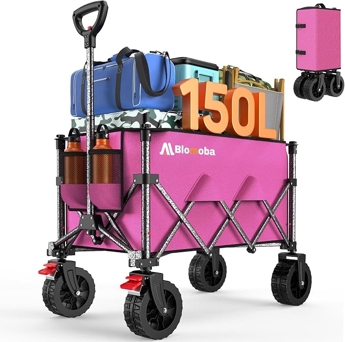 Blomoba Collapsible Wagon Cart, 150L Foldable Wagon by Blomoba