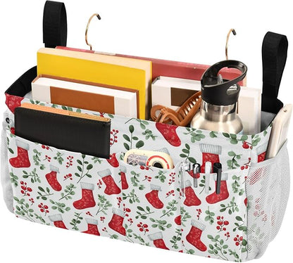 Red Stockings Holly Christmas Bedside Caddy - Image 3