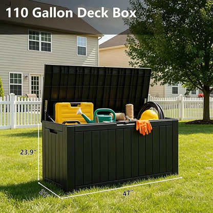 KAMABOKO 110 Gallon Waterproof Large Resin Deck Box, Lockable Large Outdoor - Image 2