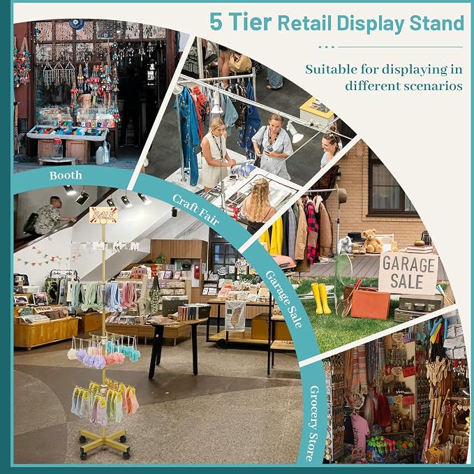 Retail Display Stand Rotating Display Stand 4 Tier Spinning Display Stand - Image 5