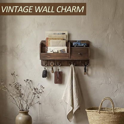 Rebee Vision Pine Wood Key Holder Wall Mount - Image 6