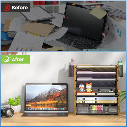 DAOUTIME 6-Tier Mesh Desk Organizer - Image 4