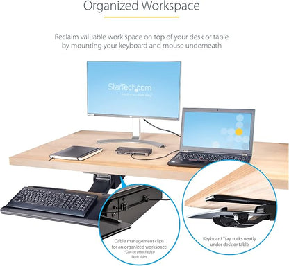 StarTech Under Desk Keyboard Tray, Mount Computer, Pad Wrist Rest - Image 8