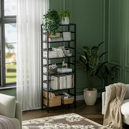 HITNET Bamboo Bookshelf, 6-Tier Tall Open Bookcase - Image 8
