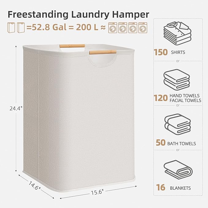 STORAGE MANIAC 2-Pack Large Laundry Hamper, 100L Collapsible Laundry Basket - Image 4