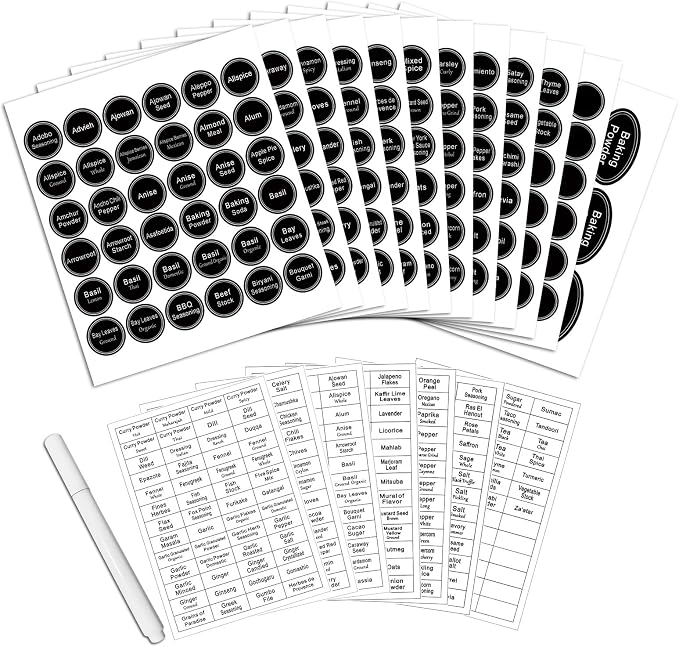 SWOMMOLY 771 Printed Spice Jar Labels by SWOMMOLY