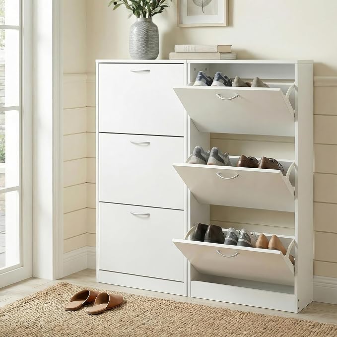 HOPUBUY Shoe Cabinet for Entryway, Narrow Shoe Storage - Image 4