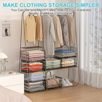 4-Tier Sliding Closet Organizers and Storage Shelves, Stackable Closet Shelf - Image 7