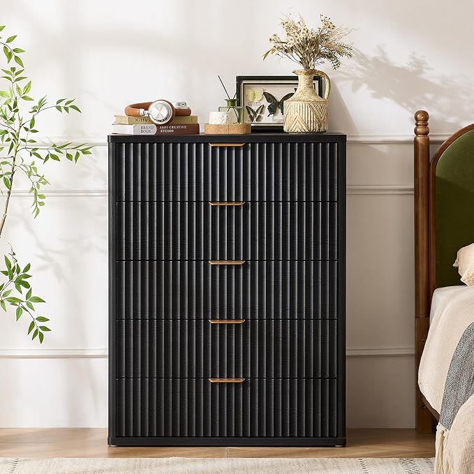 LEYAOYAO Fluted 5 Drawers Dresser - Image 5