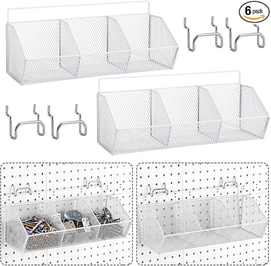 Hicarer 2 Pcs Divided Pegboard Baskets by Hicarer