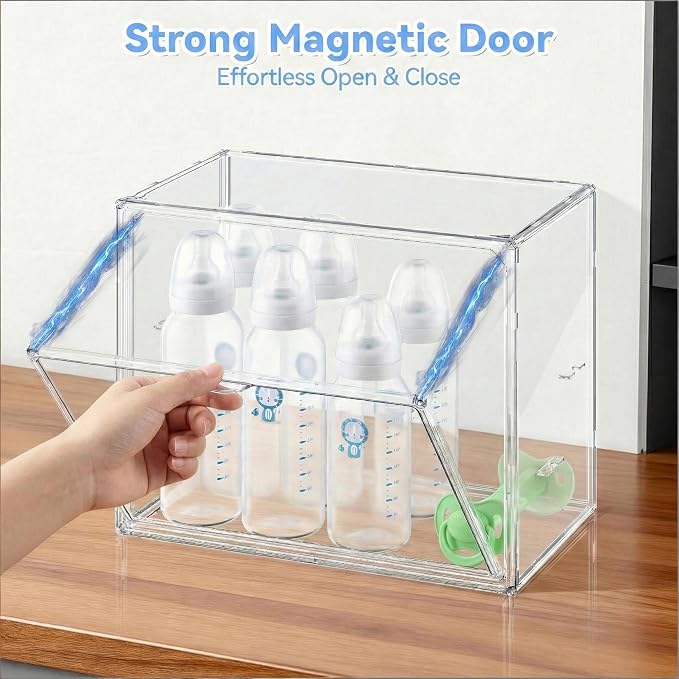 Baby Bottle Storage Organizer for Countertop, Small Clear Bottle Organizer - Image 5