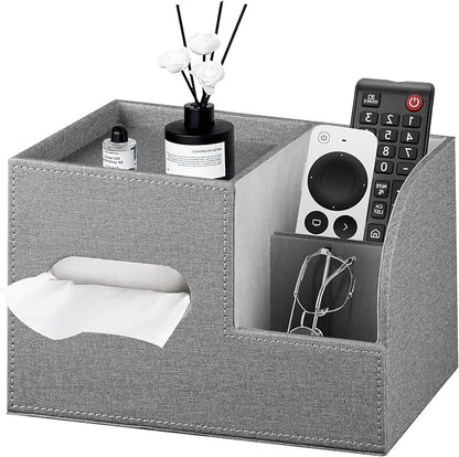 PU Leather Tissue Box Cover Square, Tissue Box Holder Organizer by YAPISHI