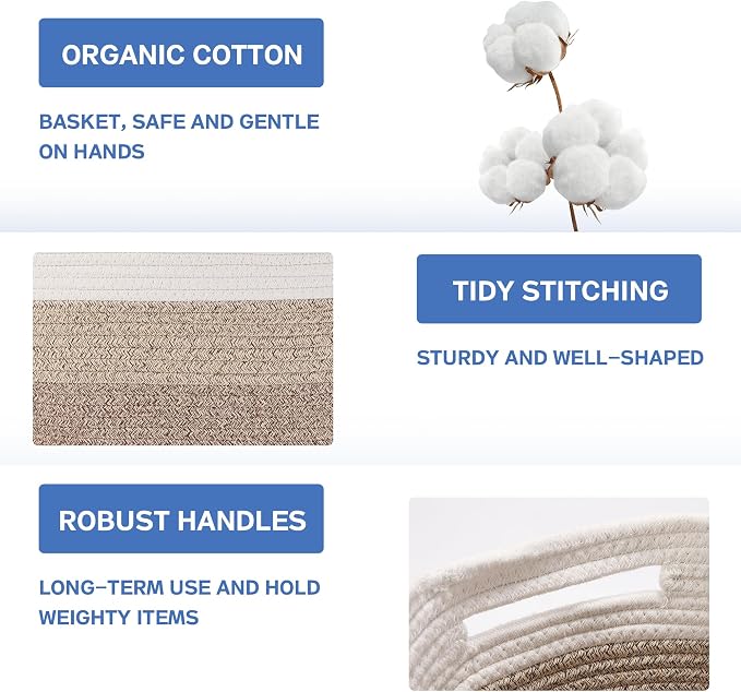 4 Pack Woven Storage Baskets for Organizing - Image 2