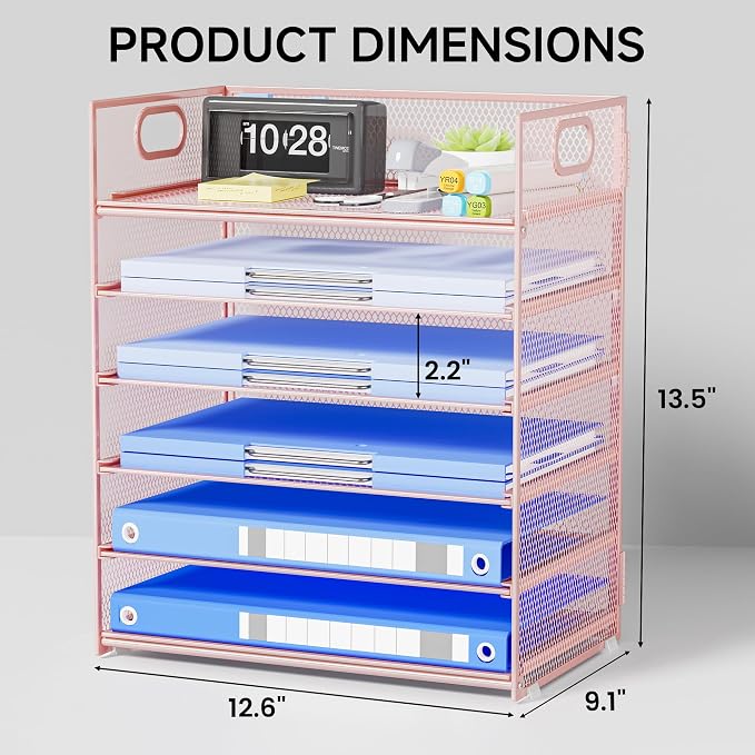 Pink Paper Organizer for Desk - Image 2
