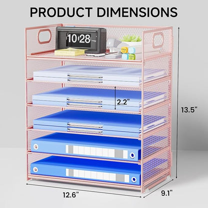 Pink Paper Organizer for Desk - Image 2