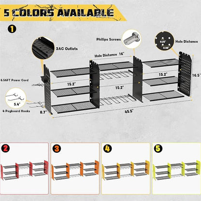 Power Tool Organizer with Charging Station Wall Mount, 3 Layer Expanded Heavy - Image 3