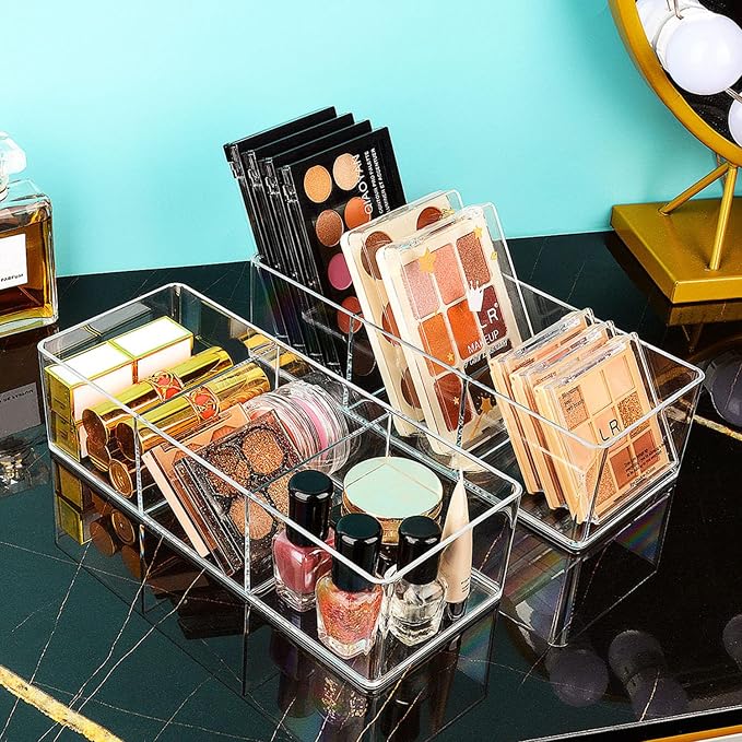 JessLab Acrylic Organizer, 2PK Cube Sections Makeup Organizer - Image 4