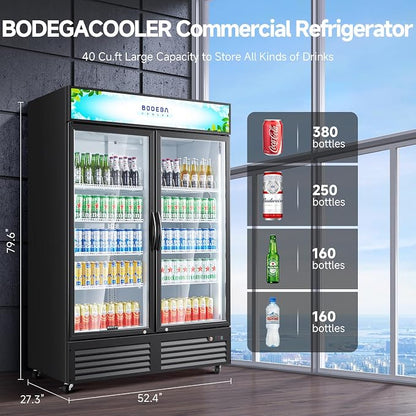 BODEGACOOLER Commercial Merchandiser Refrigerator, 2 Glass Door Commercial - Image 2