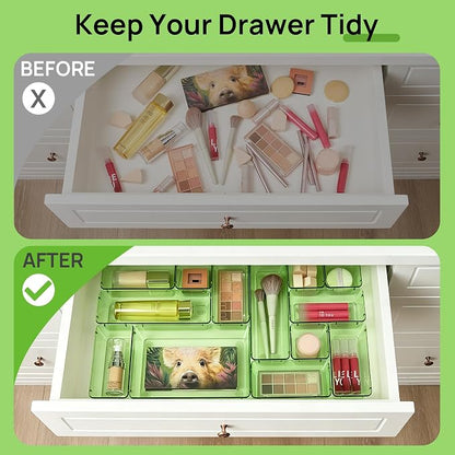 Vtopmart 25 PCS Clear Plastic Drawer Organizers Set, 4-Size Versatile Bathroom - Image 3