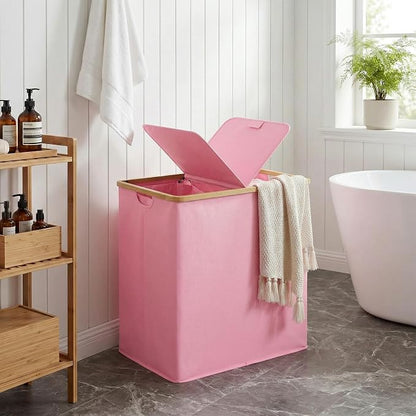 efluky Laundry Hamper with Lid, Double Laundry Basket with 2 Removable Bags - Image 5