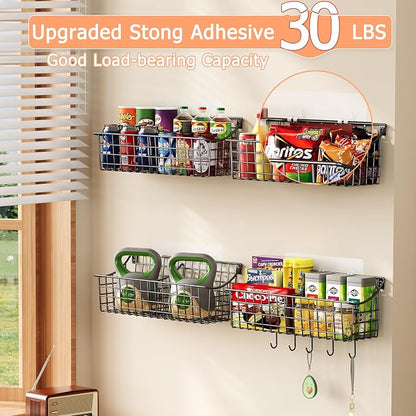 4 Pack EXTRA LARGE Hanging Wall Mount Storage Baskets - Image 6