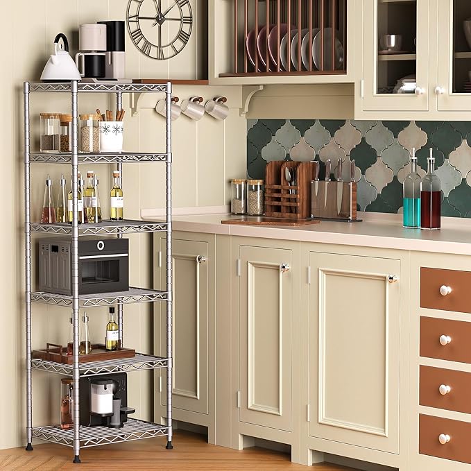 GIOTORENT 6-Tier Storage Shelves Standing Shelving Metal Units, Adjustable - Image 2