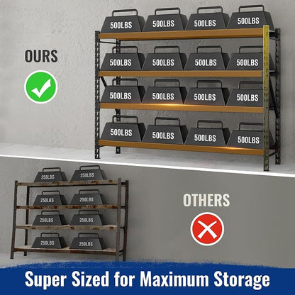 WORKPRO 77" Garage Shelving Unit, 8000LBS Heavy Duty Metal Storage Rack - Image 5