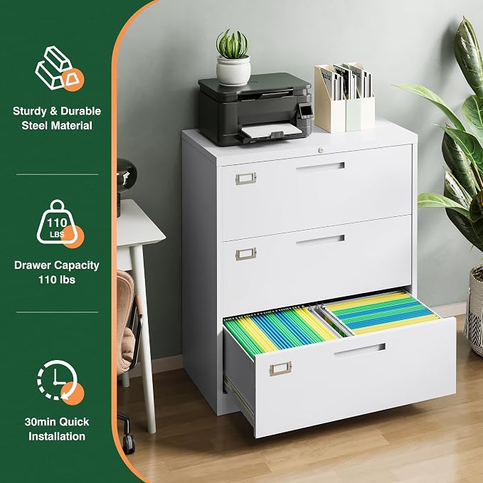 Letaya 3 Drawer File Cabinets - Image 7
