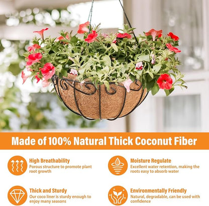2 Pack 10 Inch Metal Hanging Baskets - Image 3